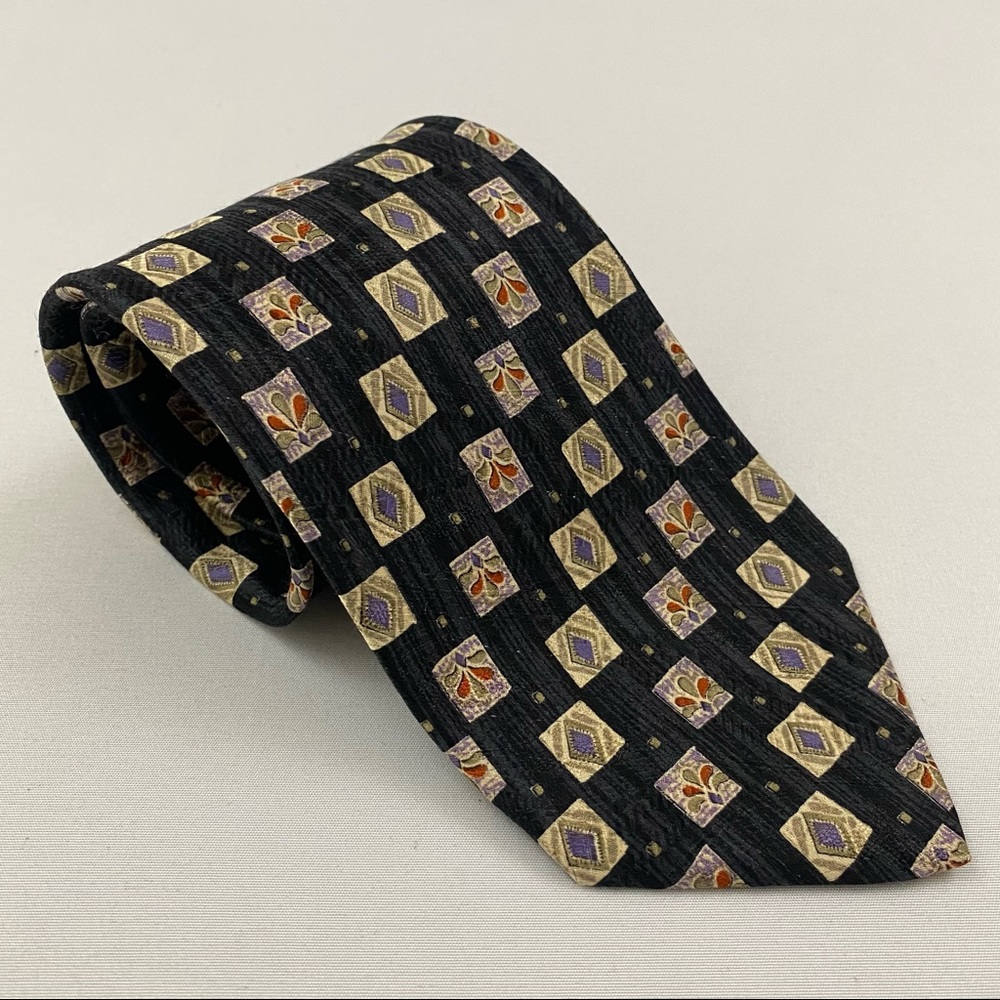 Robert Talbott Best of Class Vintage Black w/ Cream Silk Tie Poker / Vegas Vibes
